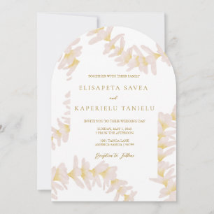 White Plumeria Invitation