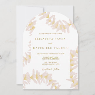 White Plumeria Invitation