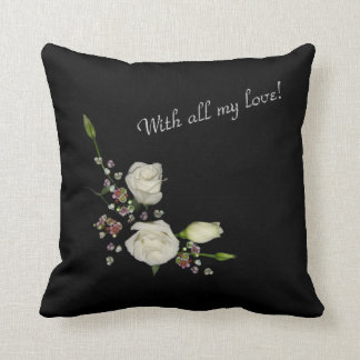 White poem cushion