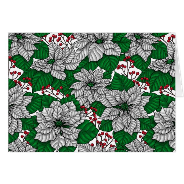 White poinsettia, Christmas pattern (Front Horizontal)