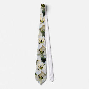 White Poinsettias Wedding Tie