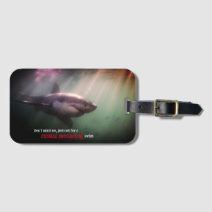 White pointer shark underwater luggage tag