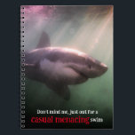 White pointer shark underwater notebook<br><div class="desc">This is a photo of a great white shark swimming underwater in South Africa</div>