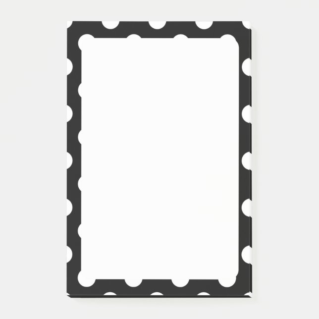 White Poka Dots Post-It® Notes,  Post-it Notes (Front)