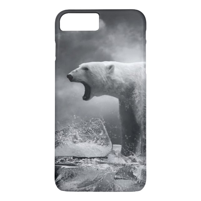 White Polar Bear Hunter on the Ice in water Case-Mate iPhone Case (Back)