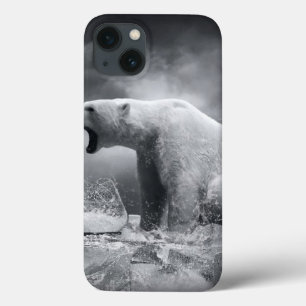 White Polar Bear Hunter on the Ice in water iPhone 13 Case