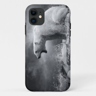 White Polar Bear Hunter on the Ice in water iPhone 11 Case