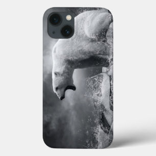 White Polar Bear Hunter on the Ice in water iPhone 13 Case