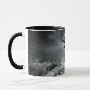 White Polar Bear Hunter on the Ice in water Mug