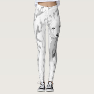 White Polar Bear Leggings Long
