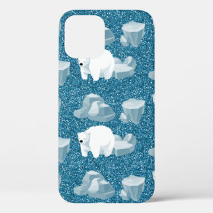 White Polar Bear North Wild Animal Blue Cold iPhone 12 Case