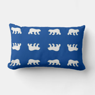 White Polar Bear Pattern Lumbar Cushion