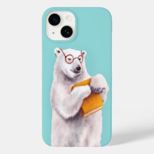 White Polar Bear Smart Book Lover Case-Mate iPhone 14 Case