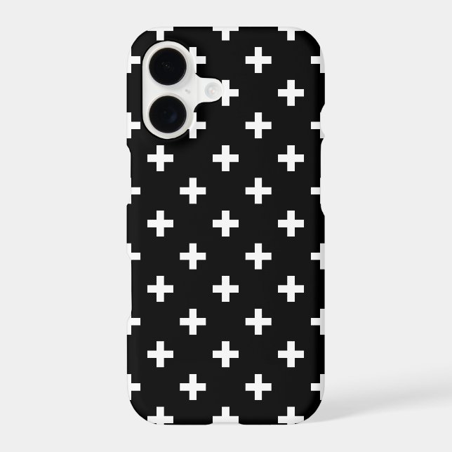 White polka crosses on black (Back)
