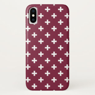 White polka crosses on mulberry iPhone x case