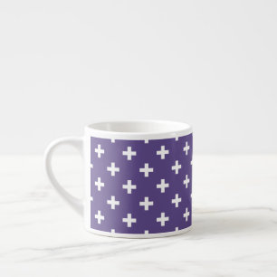 White polka crosses on ultra violet espresso cup