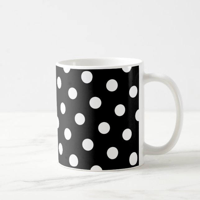 White Polka Dot Coffee Mug (Right)