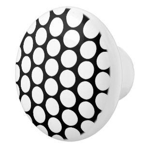 White Polka Dot Design Ceramic Knob
