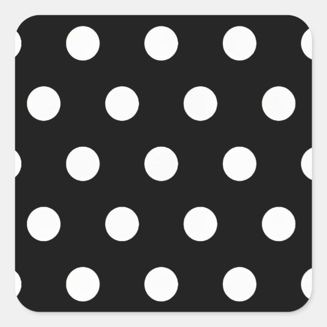 White Polka Dot on Black Sticker (Front)