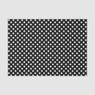 White Polka Dot on Black Tissue Paper