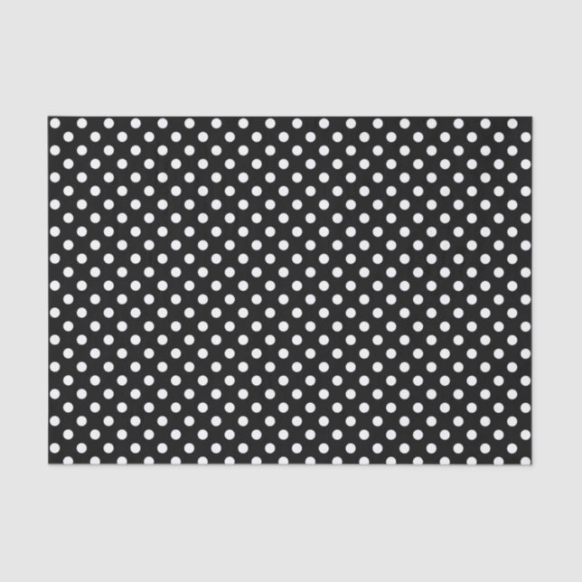 White Polka Dot on Black Tissue Paper (Front)