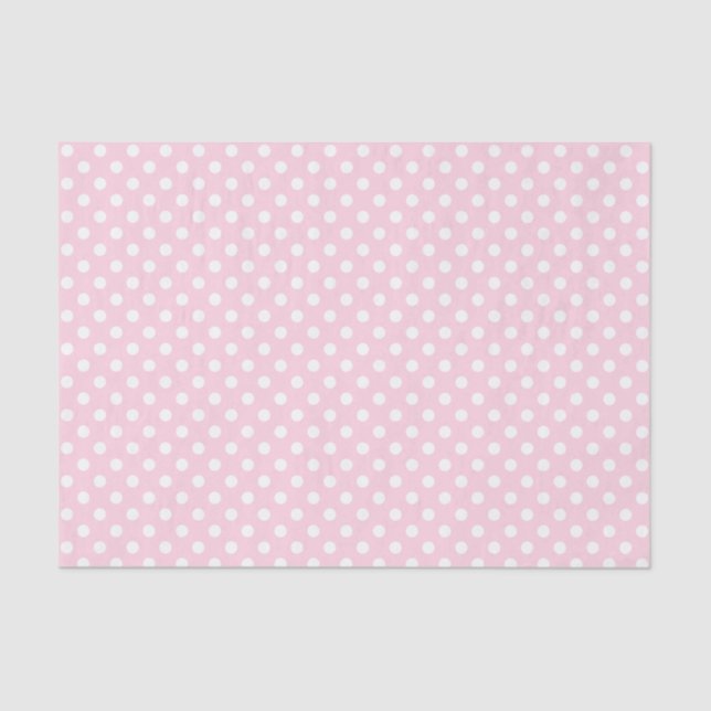 White Polka Dot on Light Pink Tissue Paper (Front)