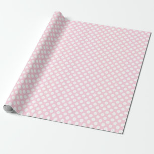 White Polka Dot on Light Pink Wrapping Paper