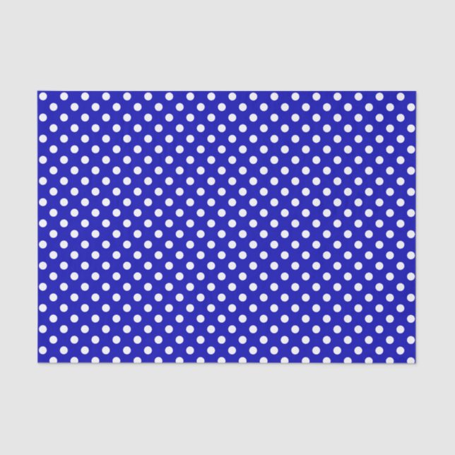White Polka Dot on Royal Blue Tissue Paper (Front)