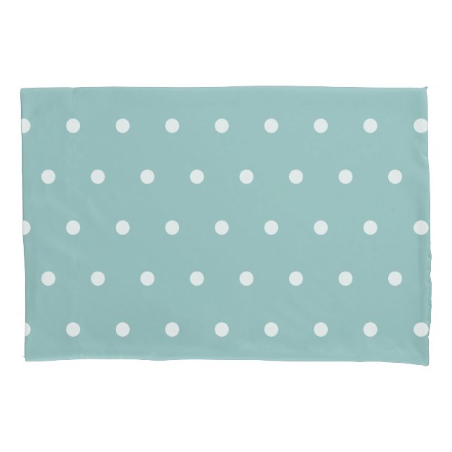 White Polka Dots Eggshell Blue Geometric Patterns Pillowcase (Front)