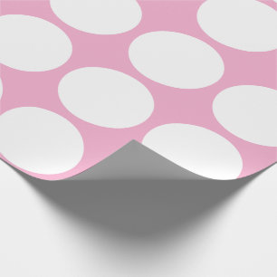 White Polka Dots Geometric Pattern Light Pink Wrapping Paper