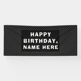 White polka Dots Happy Birthday Banner