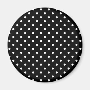 white polka dots in black magnet