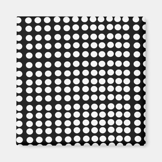 White Polka Dots Magnet (Front)