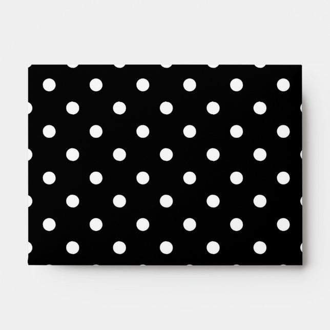 White polka dots medium on black envelope (Front)