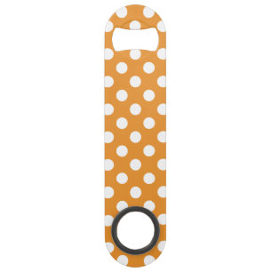 White polka dots on amber