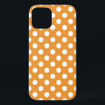 White polka dots on amber iPhone 12 case<br><div class="desc">White polka dots on amber</div>