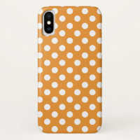 White polka dots on amber