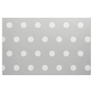 White Polka Dots on Ash Grey Fabric