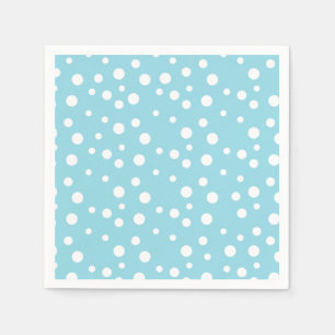 White Polka Dots on Baby Blue Napkin