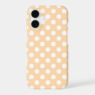 White polka dots on beige