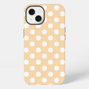 White polka dots on beige Case-Mate iPhone case