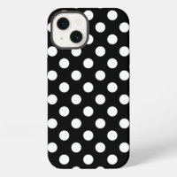White polka dots on black Case-Mate iPhone case