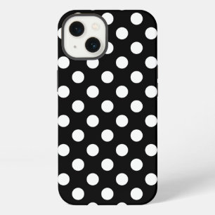 White polka dots on black Case-Mate iPhone case