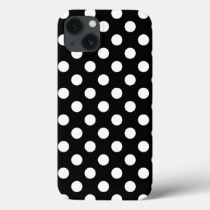 White polka dots on black Case-Mate iPhone case