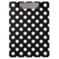 White polka dots on black