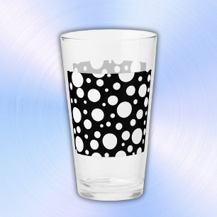 White Polka Dots on Black Glass