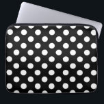 White polka dots on black laptop sleeve<br><div class="desc">White polka dots on black</div>