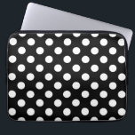 White polka dots on black laptop sleeve<br><div class="desc">White polka dots on black</div>