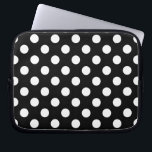 White polka dots on black laptop sleeve<br><div class="desc">White polka dots on black</div>