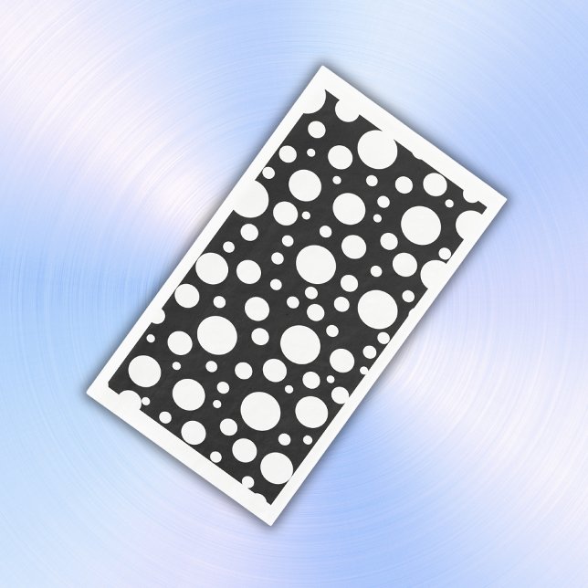 White Polka Dots on Black | Napkin (Creator Uploaded)